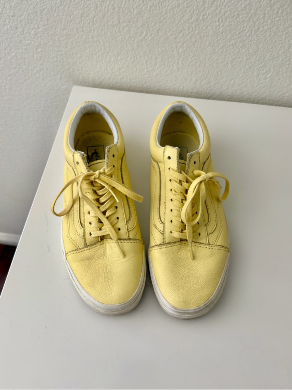 Rare Vintage Butter Yellow Vans Leather